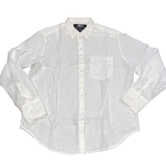 J.Crew Women's Sz 6 White Garçon Classic Shirt Baird McNutt Irish Linen CG940 - Picture 3 of 11